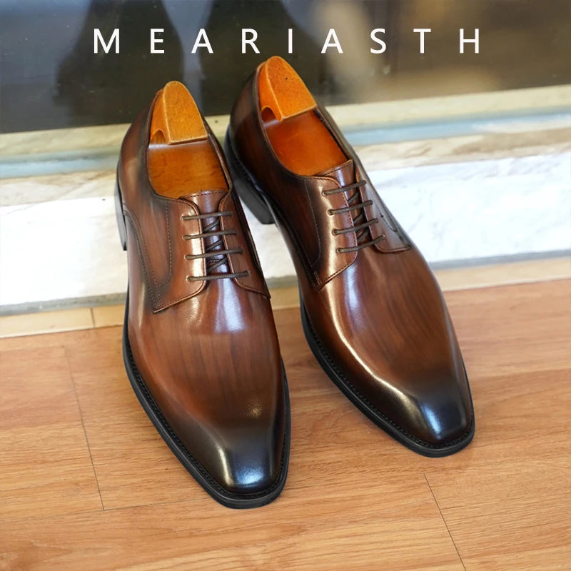 2024 Retro Men Formal Shoes Slip on Men Casual Loafers Brand Moccasin Buckle Brogue Business Formal Men Shoes Spring New Style