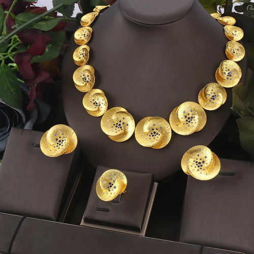 3pcs dubai luxury cubic zirconia wedding jewelry set,Luxury