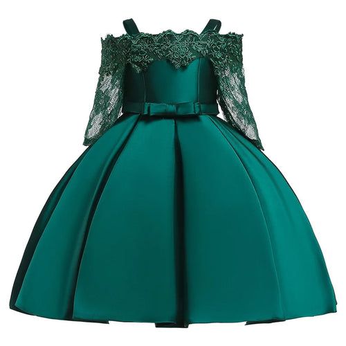 Green Dress For Girls Children Costume Elegant Kids Princess