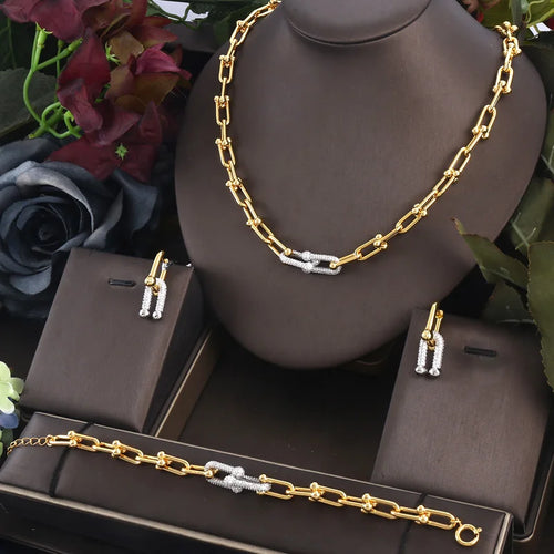3pcs dubai luxury cubic zirconia wedding jewelry set,Luxury