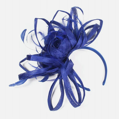 ABPF Navy Blue Bowknot Sinamay Feather Fascinators For Women Royal Wedding Hats