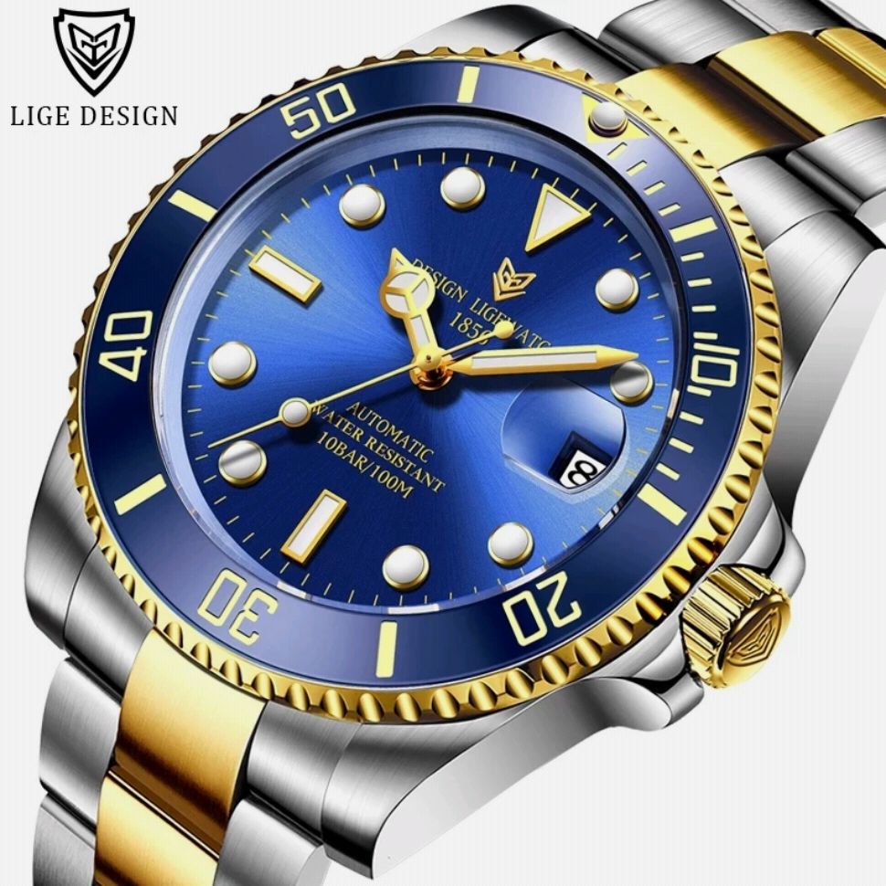 Stainless steel waterproof wristwatch luxury wristwatch.