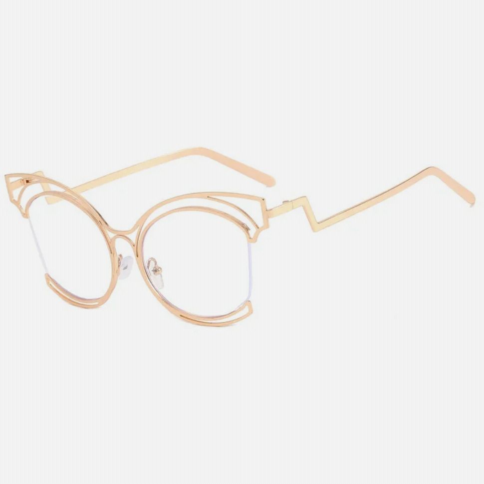 New Fashion Ins Irregular Hollow Design Eyeglasses Metal Frames Custom Eyewear