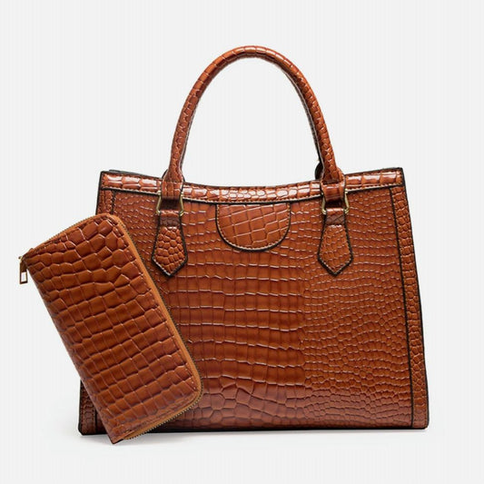 Luxury crocodile pu leather women handbag