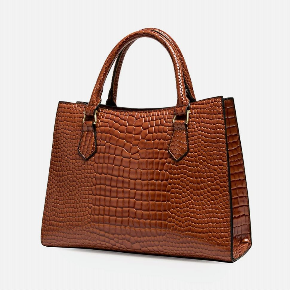 Luxury crocodile pu leather women handbag