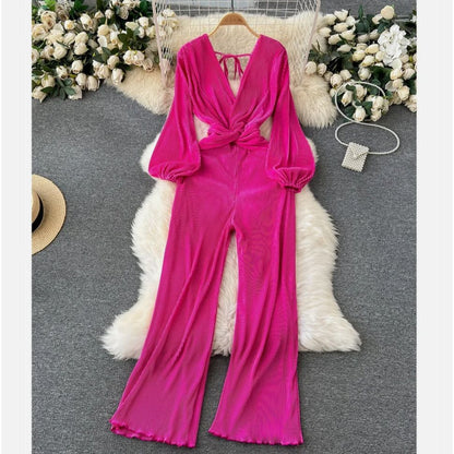 Summer Premium Feeling Long Sleeve Jumpsuit