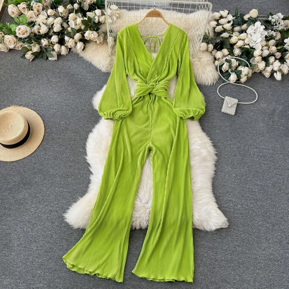 Summer Premium Feeling Long Sleeve Jumpsuit