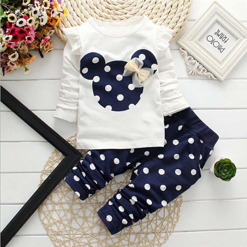 Winter Girls Clothes Set T shirt+pants 2 pcs Children's Clothing