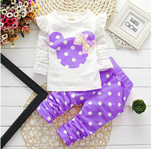 Winter Girls Clothes Set T shirt+pants 2 pcs Children's Clothing