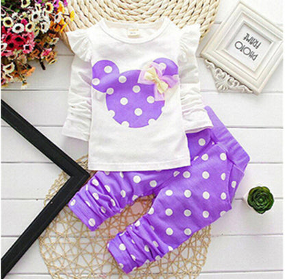 Winter Girls Clothes Set T shirt+pants 2 pcs Children's Clothing