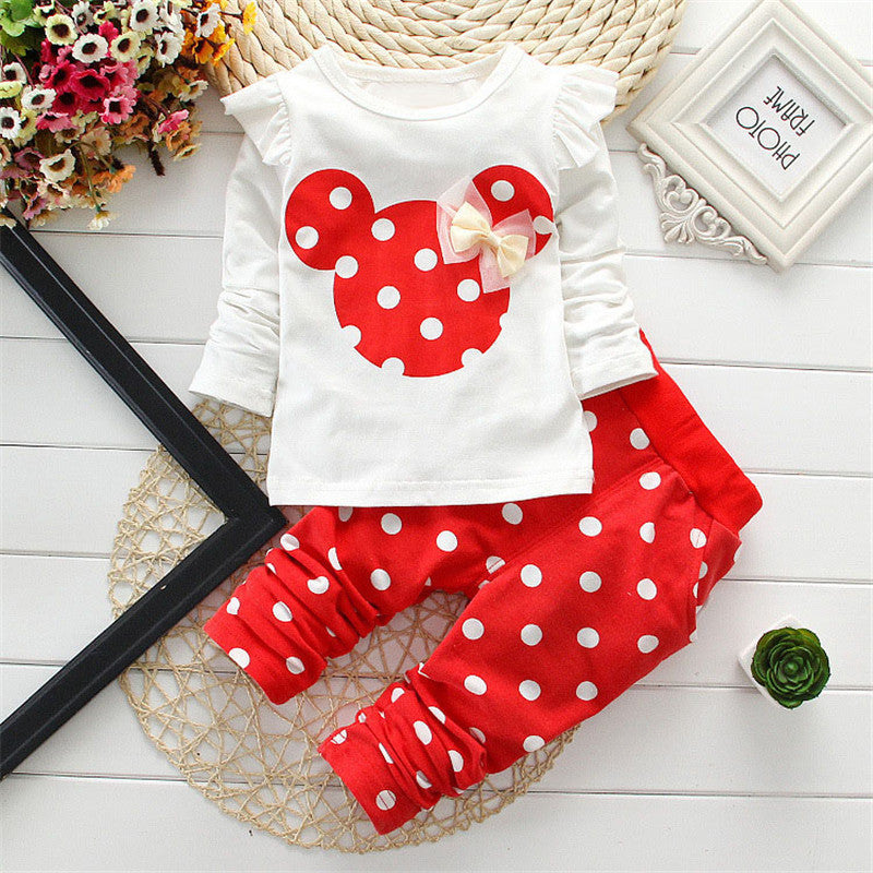 Winter Girls Clothes Set T shirt+pants 2 pcs Children's Clothing