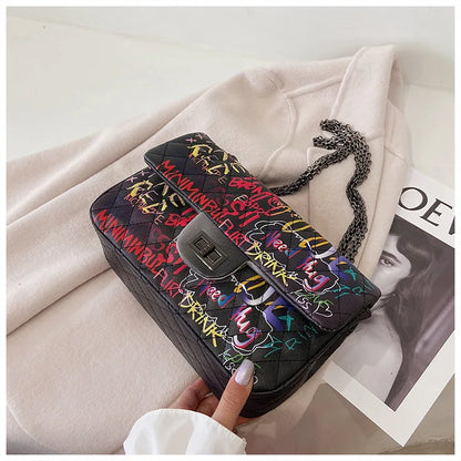 Graffiti bags lady hand bag  designer handbags