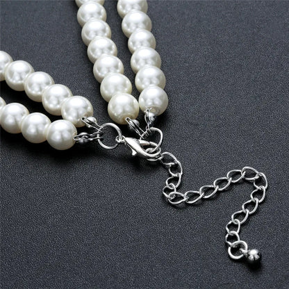 CC Fashion Jewelry Sets Necklace Drop Earring 2pcs Imitation Pearls