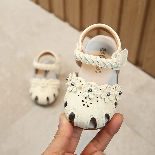 Summer Baby Sandals Girls Soft Bottom Sweet Children Shoes White Pink