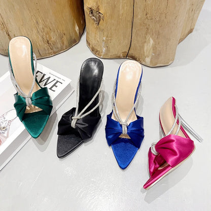 Fashion Rhinestone Bowknot  Party Slip-On Women Sandals