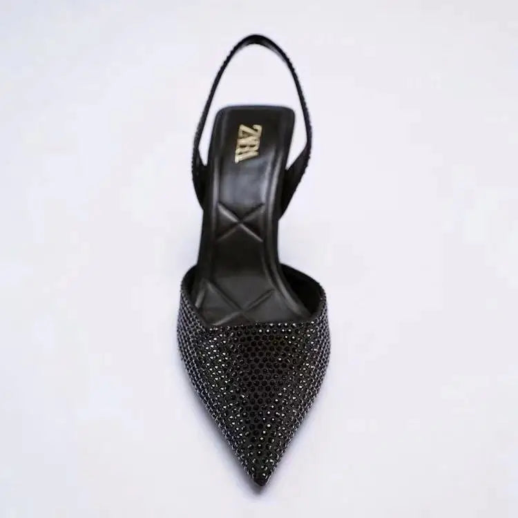 New Female Pointed-toe Rhinestone High Heels Stilettos Women Casual