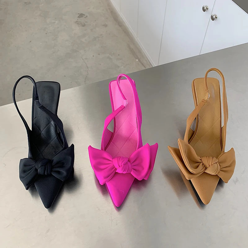 Summer Butterfly-knot  Fashion Shallow Pointed Toe Pumps Sweet