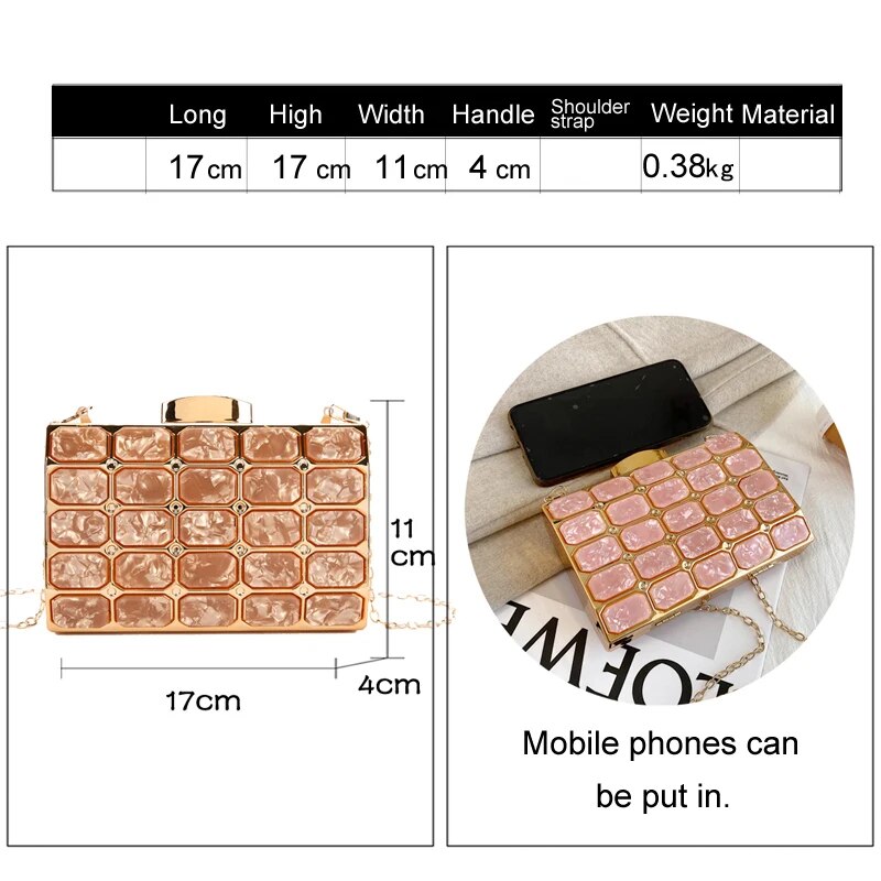 Luxury Female Evening Bag Block Designer Crossbody Bags for Women