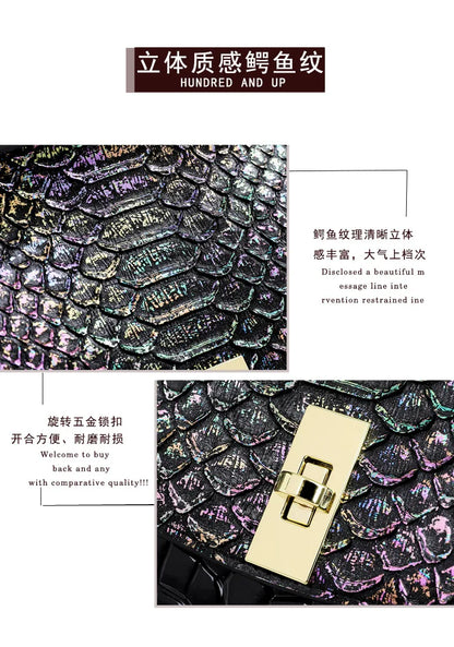 Luxury Pu Leather Femme Sac A Main Women's Crocodile Croc