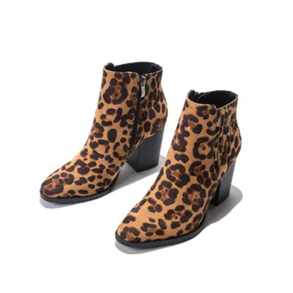 Leopard Short  ankle Boots  for Women