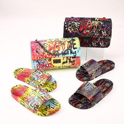 graffiti bags new arrivals ladies fashion matching bags set