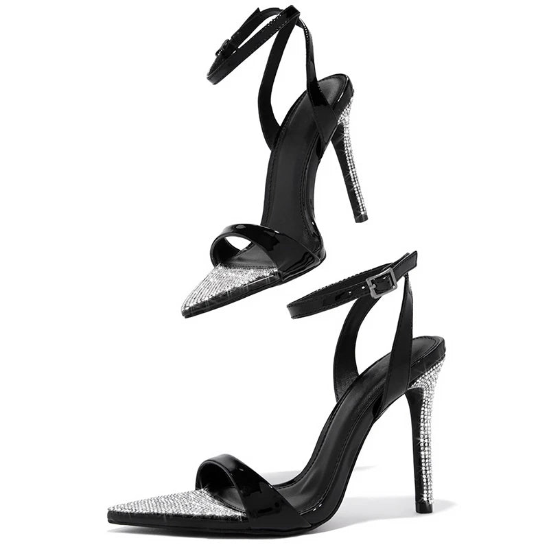 Fashion Open Toe Crystal Bordered New Ankle sandals