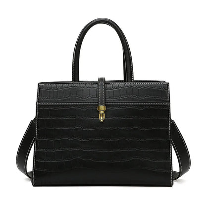 Women Bag Crocodile Pattern Tote Bag Lock