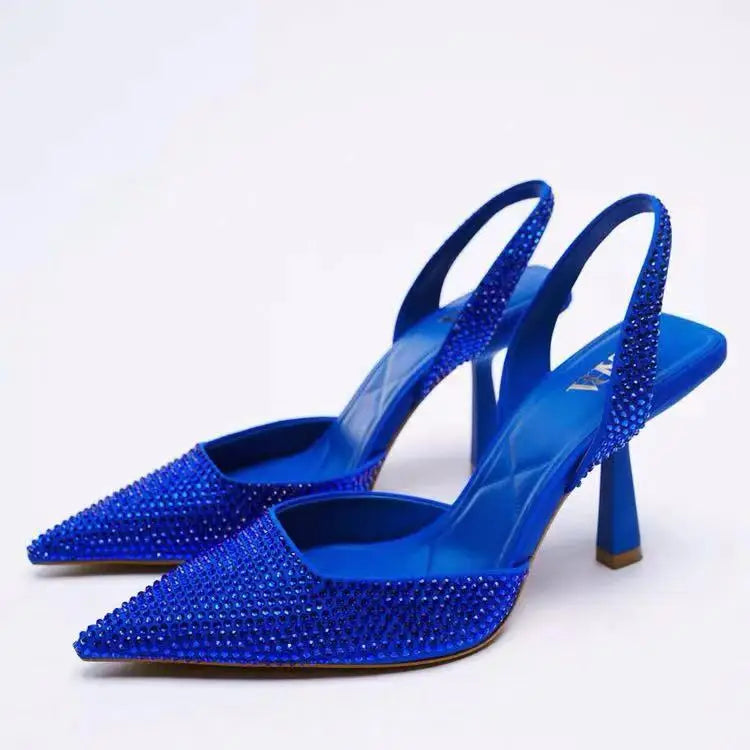 New Female Pointed-toe Rhinestone High Heels Stilettos Women Casual