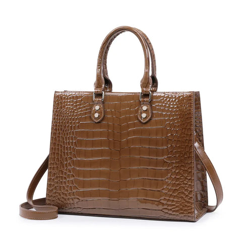 Genuine Leather Luxury Woman Tote Bag 1 Piece Cowhide