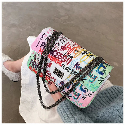 Graffiti bags lady hand bag  designer handbags