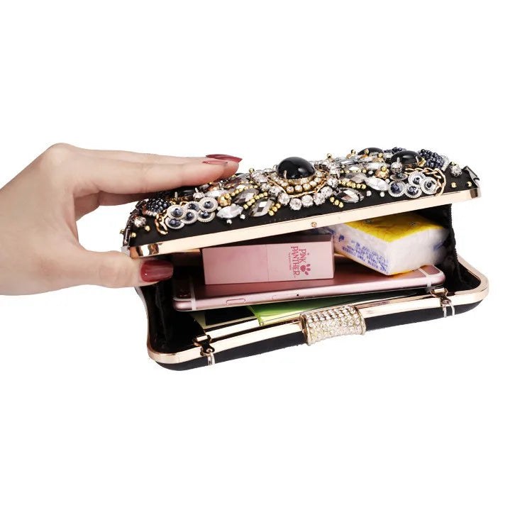 unique sequin diamond crystal clutch bag luxury party