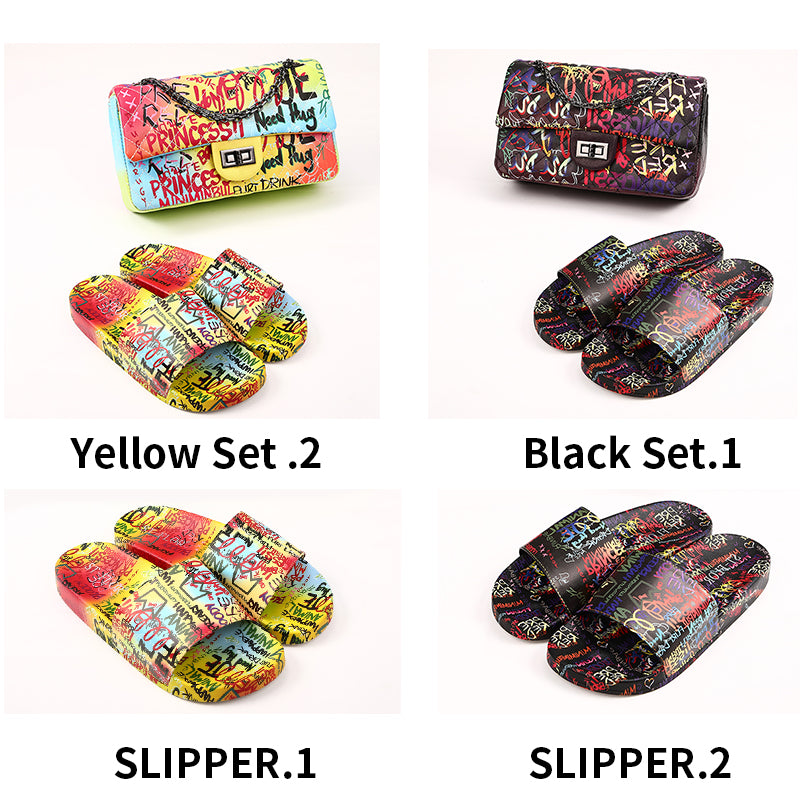 graffiti bags new arrivals ladies fashion matching bags set