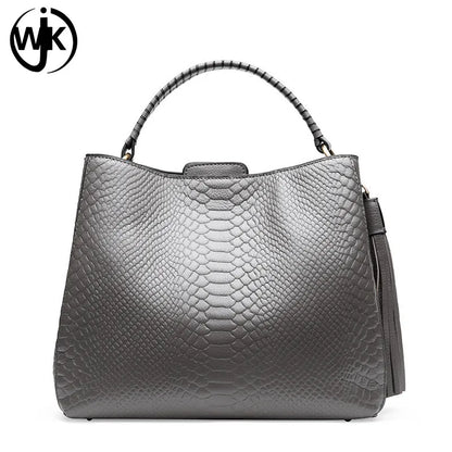 genuine leather 3D snake skin leather bag office handbags for women