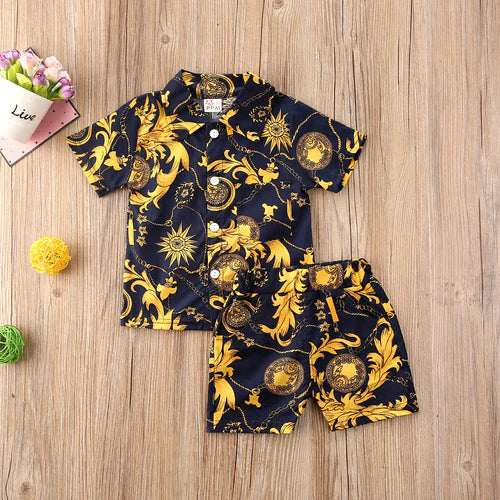 0-5Y Kids Baby Boy Clothes Boho Summer Floral Print Sets 2Pcs Short