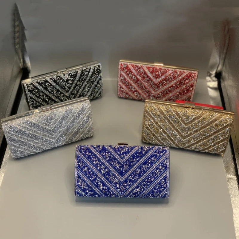 fashion chains unique sequin diamond clutch bag wholesale designer