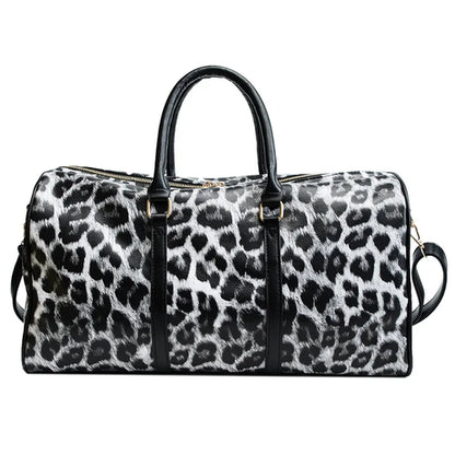 Travel Duffle Bag Leopard Printing PU Leather Duffle bag