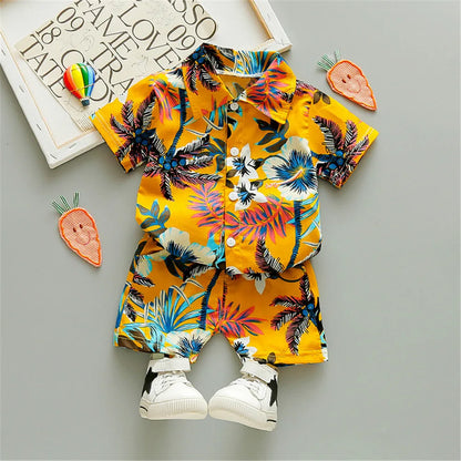 0-5Y Kids Baby Boy Clothes Boho Summer Floral Print Sets 2Pcs Short