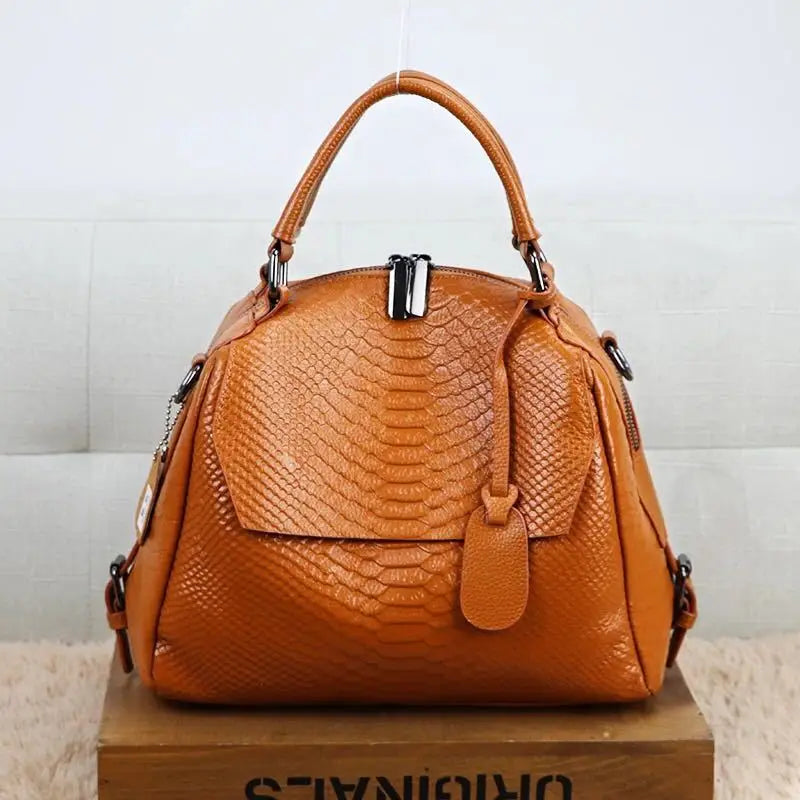 New fashion female real leather handbag wild top layer cowhide