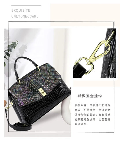 Luxury Pu Leather Femme Sac A Main Women's Crocodile Croc