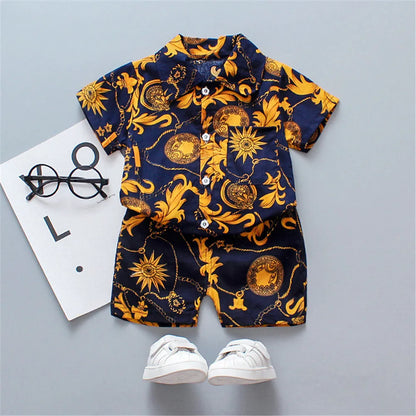 0-5Y Kids Baby Boy Clothes Boho Summer Floral Print Sets 2Pcs Short