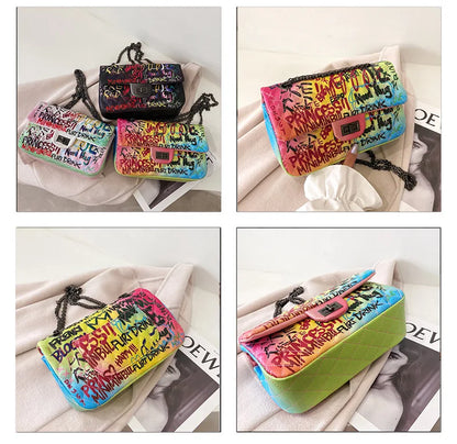 Graffiti bags lady hand bag  designer handbags