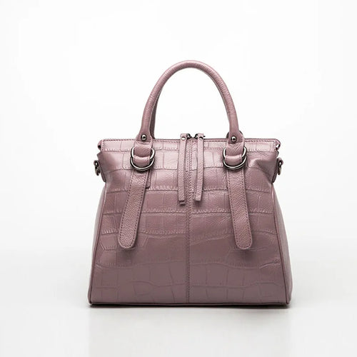 Handmade cow leather handbags purple leather shoulder bag fashion