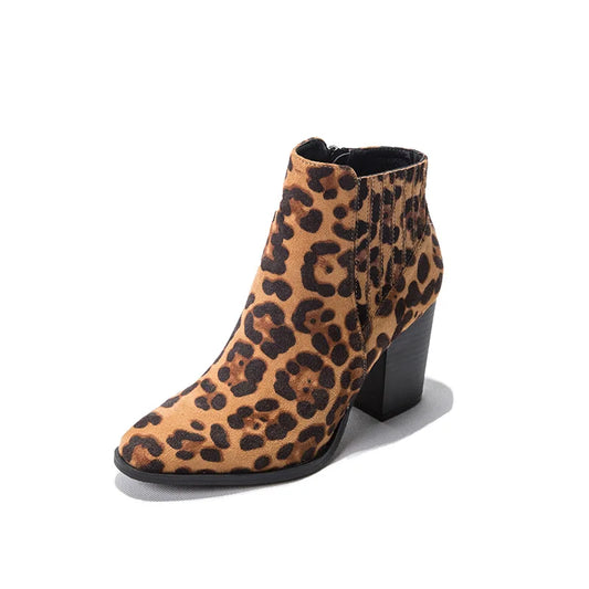 Leopard Short  ankle Boots  for Women