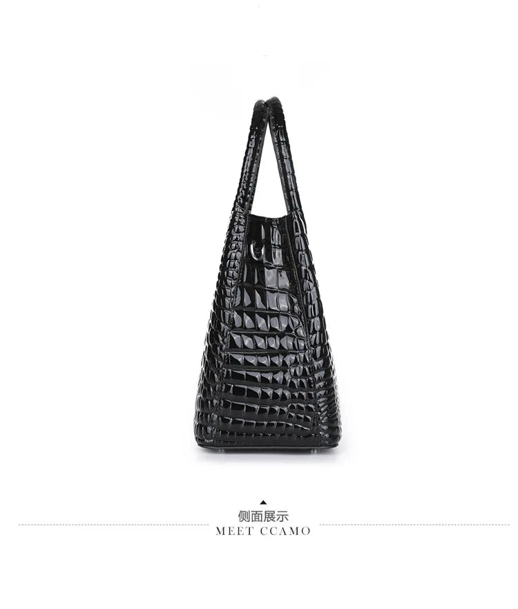 Cowhide High Quality Crocodile Hand Bag Branded Pure Big