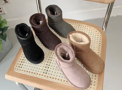 Classic Girls Boys Winter Snow Boots Warm Winter Flat Shoes 2024 New Arrival Australian Children 100% Genuine Leather Shoes