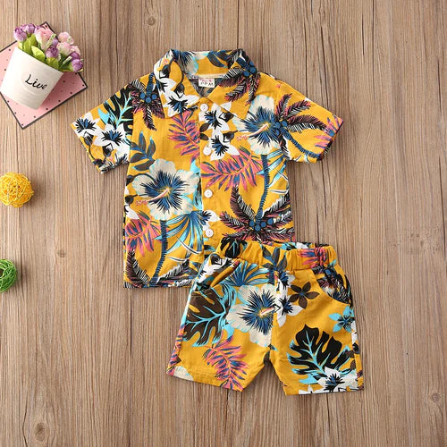 0-5Y Kids Baby Boy Clothes Boho Summer Floral Print Sets 2Pcs Short