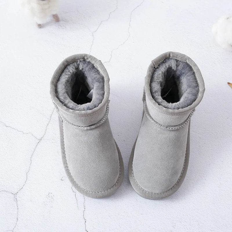 Classic Girls Boys Winter Snow Boots Warm Winter Flat Shoes 2024 New Arrival Australian Children 100% Genuine Leather Shoes