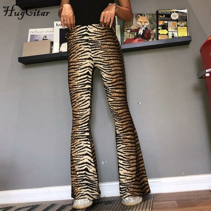 High Waist Leopard Print Flare Leggings