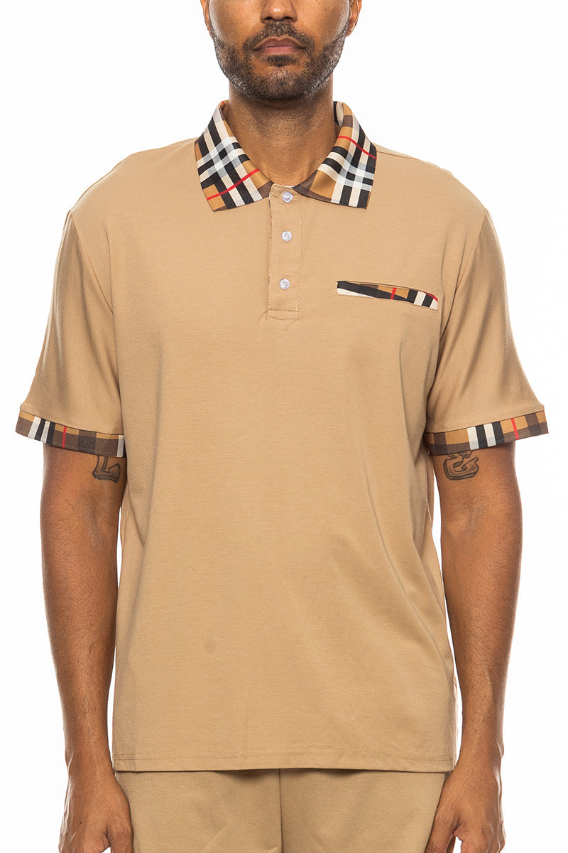 Checkered Detail Polo shirt