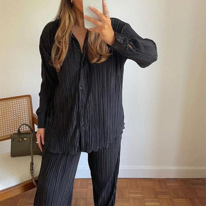 Women Tracksuits Shirt With Long Pants Two Pieces